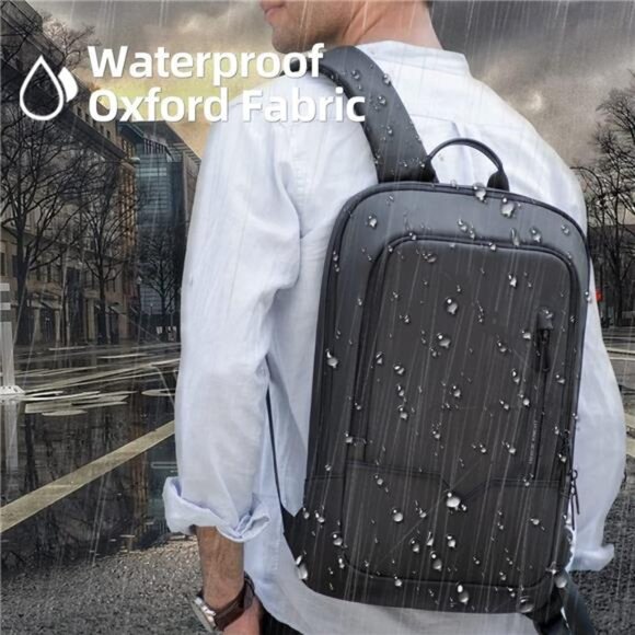 Backpack for Men Business Slim Backpack with USB Charger Computer main image 8
